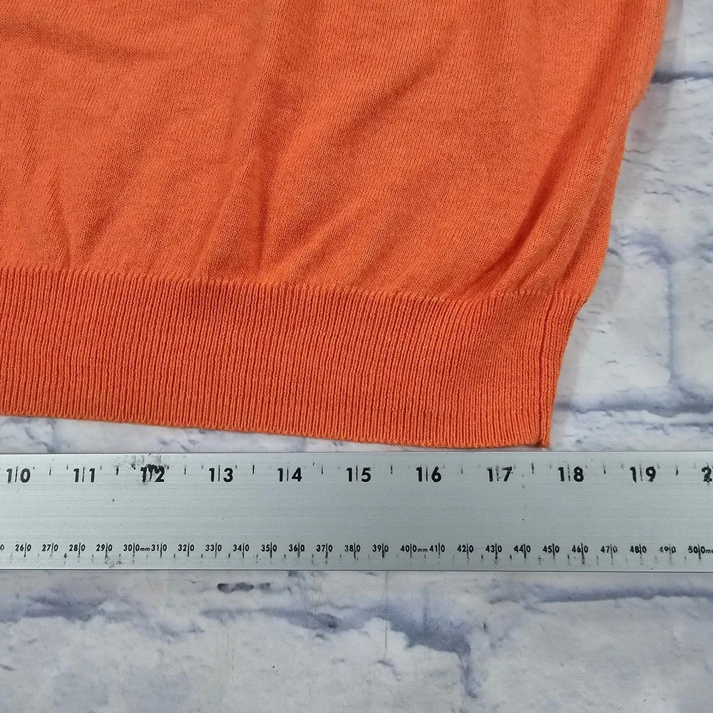 Joseph A Bank Sweater Mens XXL Orange Cotton Cashmere V-Neck Pullover - Picture 3 of 10